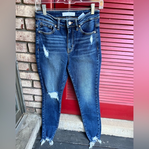 KanCan Dark Blue Distressed Skinny Jeans Women’s 3/25 - Picture 5 of 10